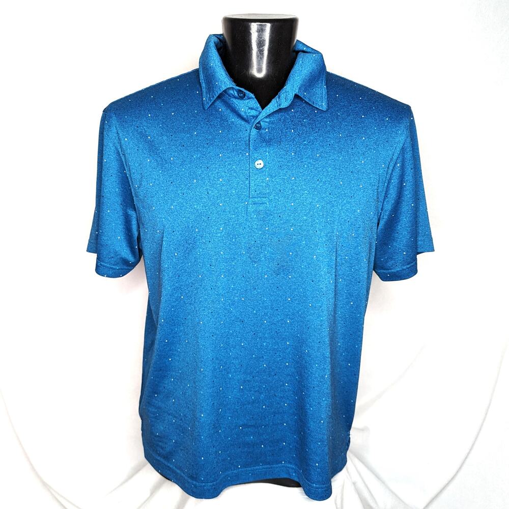 Haggar Men's Polo Shirt  Golf Polo Shirt Blue Large
